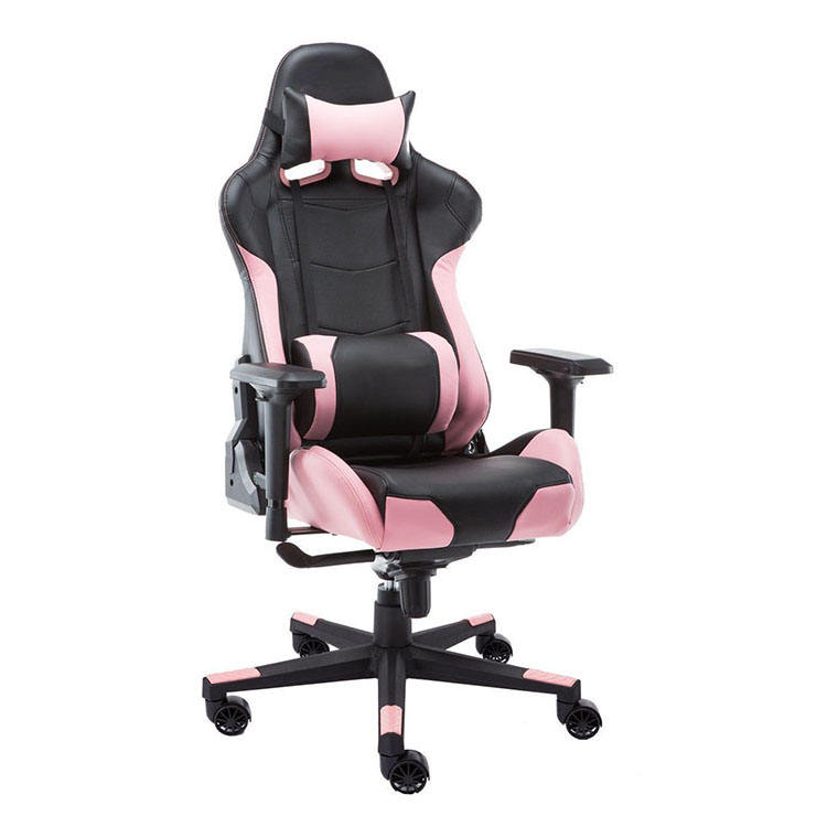 High Back PU Leather PC Lounge Couples Chair Comfortable Racing Computers Black and Pink Gaming Chair
