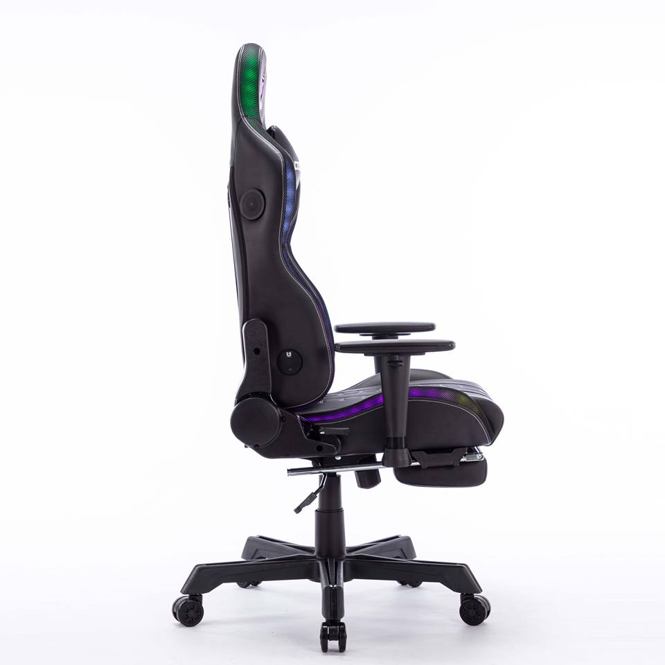 Racing High Back Ergonomic Computer Chair Adjustable Lumbar Support RGB Gaming Chair With LED Lights