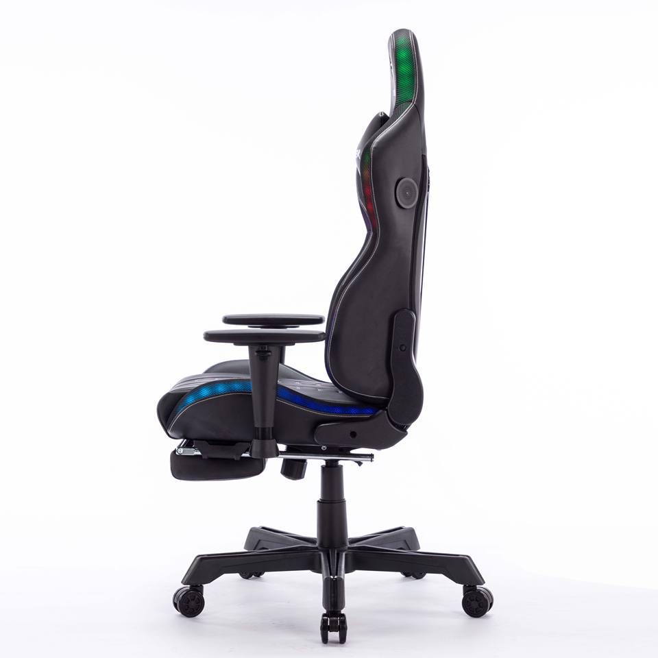 Racing High Back Ergonomic Computer Chair Adjustable Lumbar Support RGB Gaming Chair With LED Lights