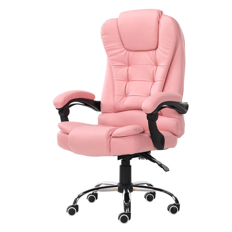 Breathable Pink Leather Conference Chair High Back Reclining Luxury Office Chair Executive with Armrest