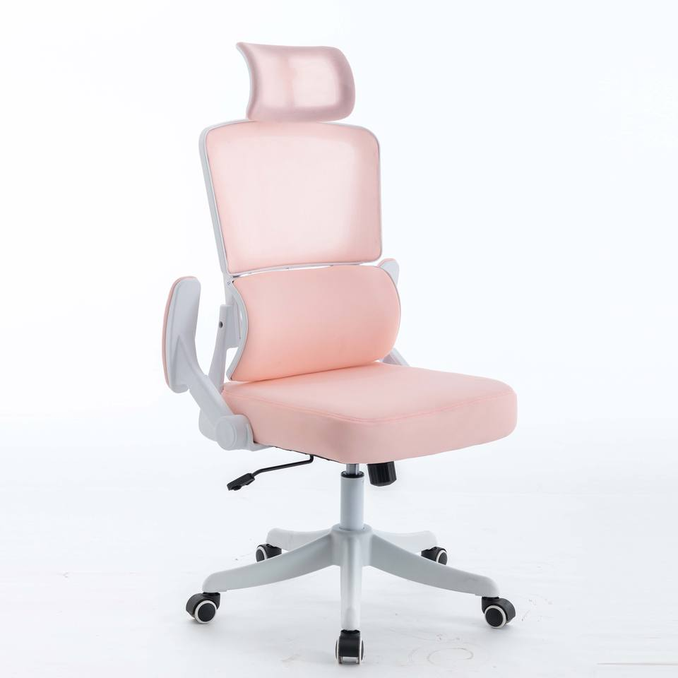Minimalist Soft Breathable Pink Mesh Chair for Office High Back Computer Revolving Chair Office
