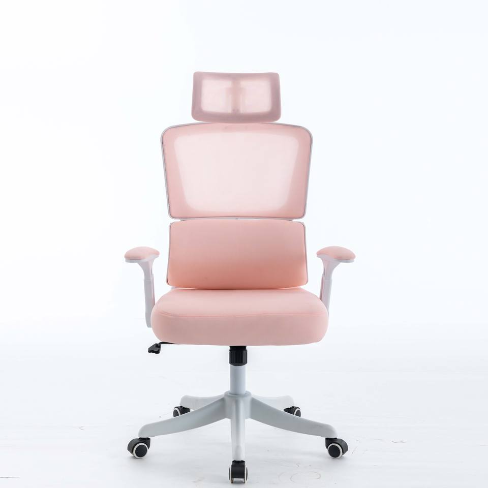 Minimalist Soft Breathable Pink Mesh Chair for Office High Back Computer Revolving Chair Office