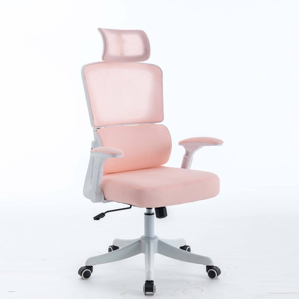 Minimalist Soft Breathable Pink Mesh Chair for Office High Back Computer Revolving Chair Office