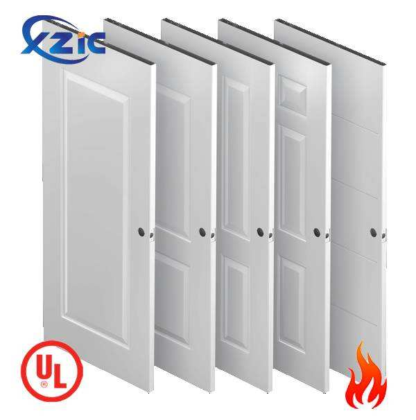 Custom Modern Design Embossed Steel Fire Door Swing Open 45mm Thick Galvanized Metal 2-6 Panel Fire Rated 1.5-3H Hotel Apartment