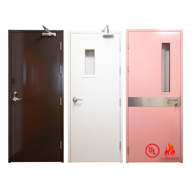 Custom Modern Design Embossed Steel Fire Door Swing Open 45mm Thick Galvanized Metal 2-6 Panel Fire Rated 1.5-3H Hotel Apartment