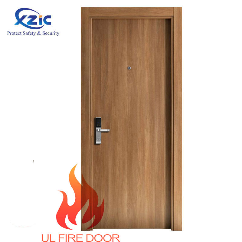 Entrance Fire Rated Wooden Door 90 min UL Listed Fire Wooden Door Fire Rated Solid Wood Flush Door for Hotel