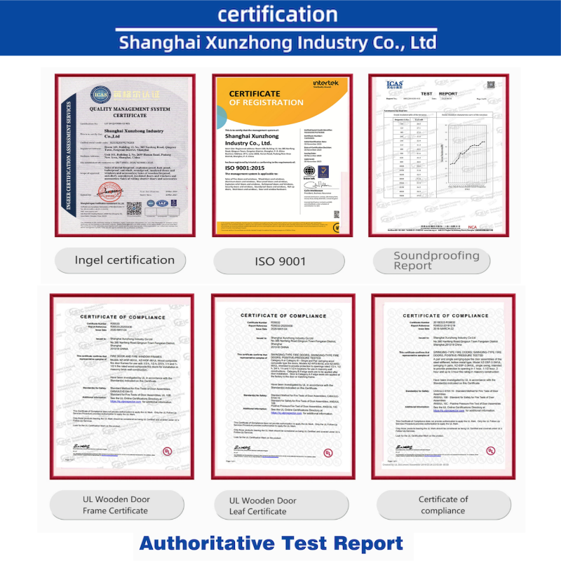 UL 90 Minutes Fire Rated Wood Door Soundproof/Fireproof Wooden Door for Hotel Guest Room with 1 to 5-Year Warranty