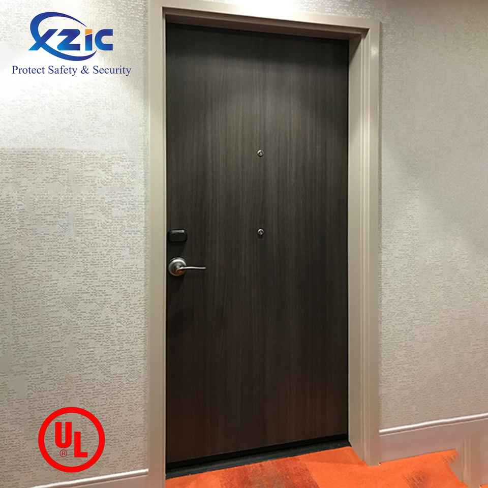 Hotel Guest Fireproof Room Door Fire Wooden Door UL 90 Minutes Fire Rated Interior Door for Inn BNB Lobby