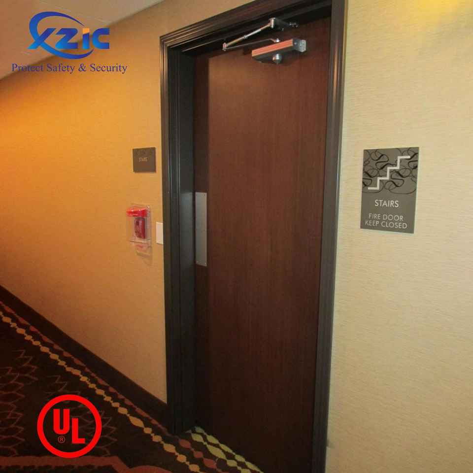 Hotel Guest Fireproof Room Door Fire Wooden Door UL 90 Minutes Fire Rated Interior Door for Inn BNB Lobby