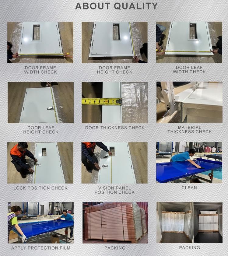 UL Certified Commercial Double 3 Hours Fire Rated Steel Doors Exterior Fire Rated Metal Door Fireproof Exterior Steel Doors