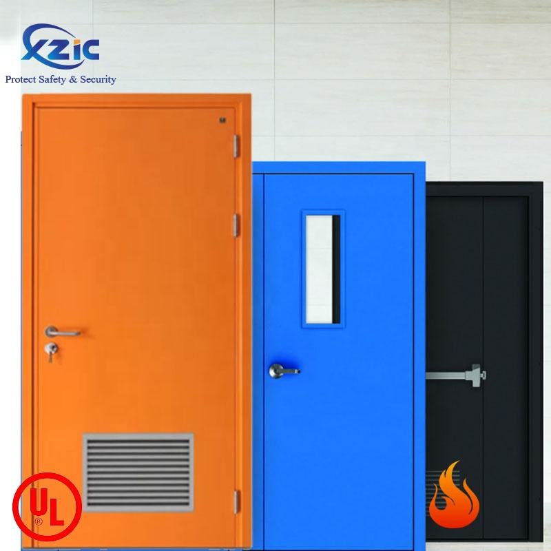 UL Listed 1 2 3 Hour Metal Fire Doors Rated Steel Fire Rated Hollow Metal Flush Door With UL Hardware