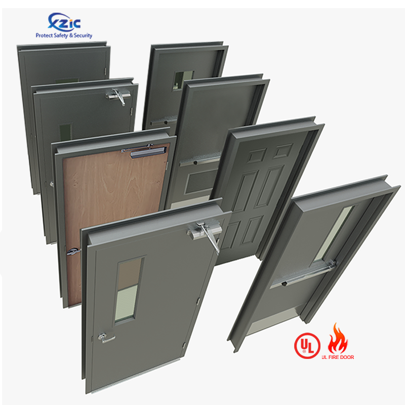 60/90/120/180 Minutes Steel Fire Door Galvanized 16# Frame Hollow Metal Commercial Doors Emergency Exit UL Fire Rated Doors