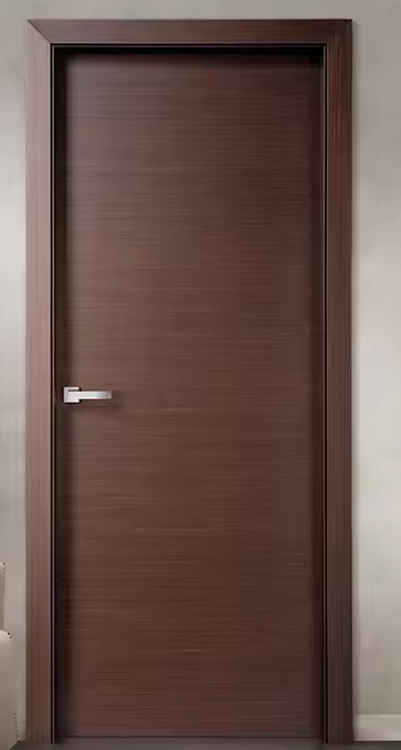 Natural Walnut Wood Veneer Hospital Use Modern Customized Door with Fire Prevention Finished Surface