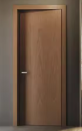 Natural Walnut Wood Veneer Hospital Use Modern Customized Door with Fire Prevention Finished Surface