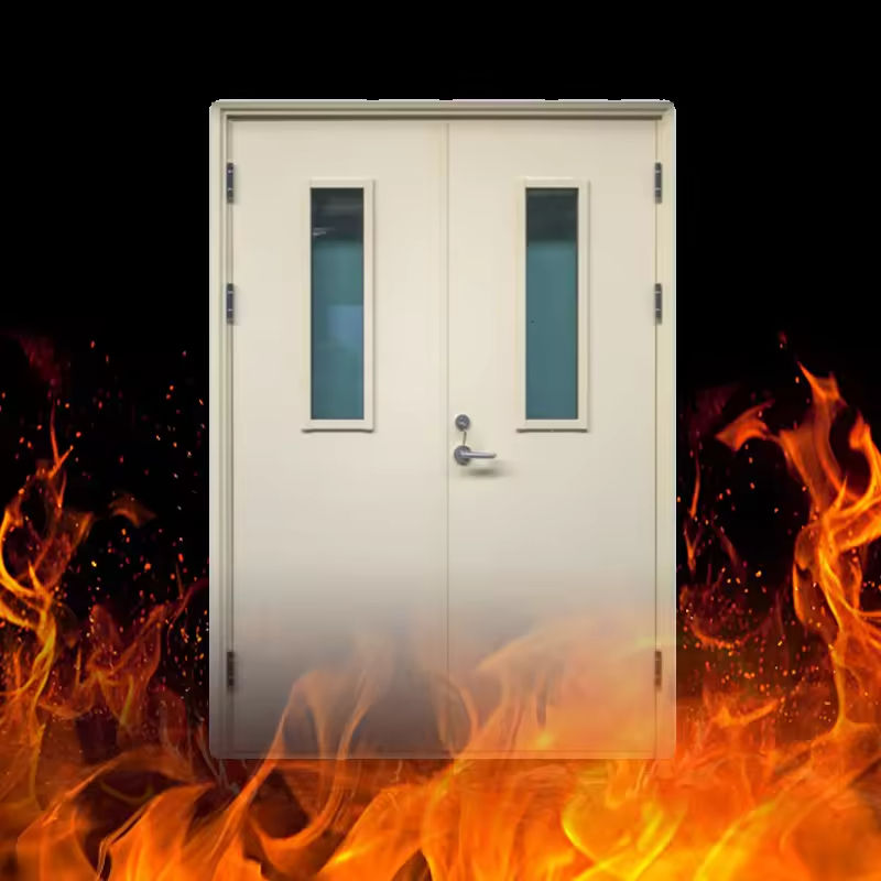 Leadowvin Modern Style Steel Fireproof Door Commercial Building 1-3 Hours Fire Rated Exit Finished Interior Hospital Application