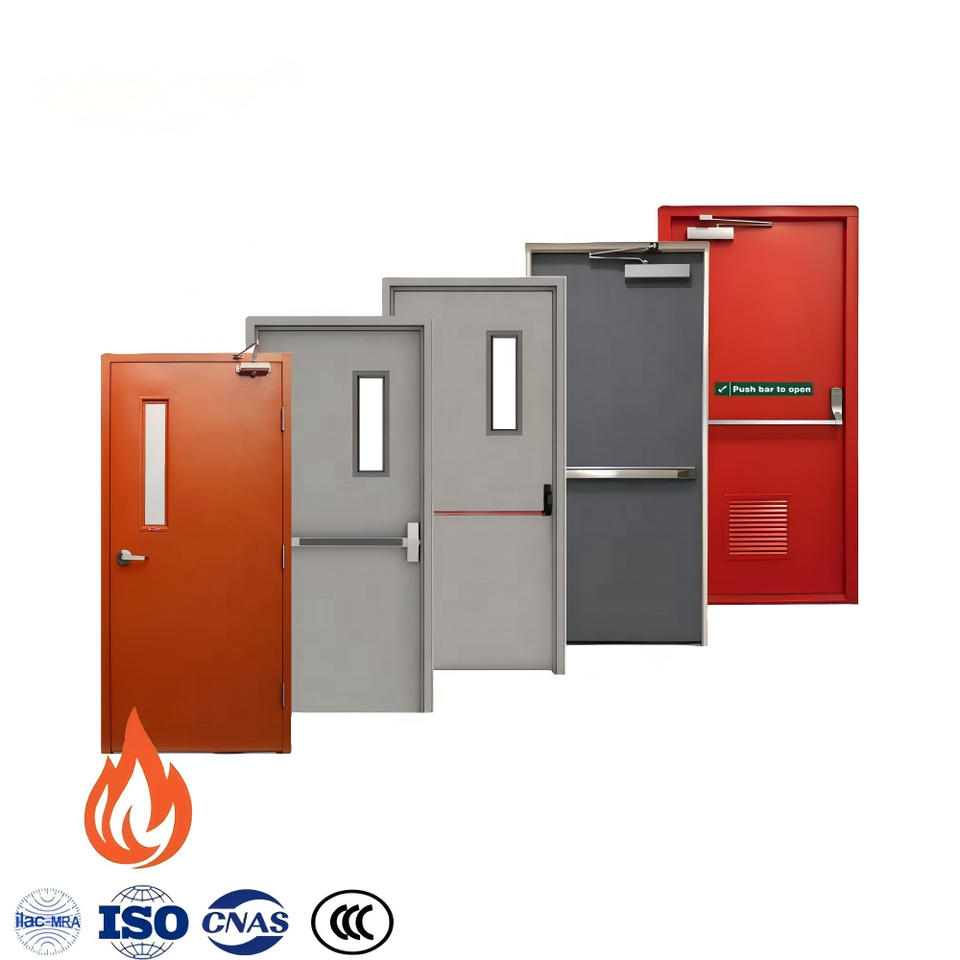 Leadowvin Modern Style Steel Fireproof Door Commercial Building 1-3 Hours Fire Rated Exit Finished Interior Hospital Application