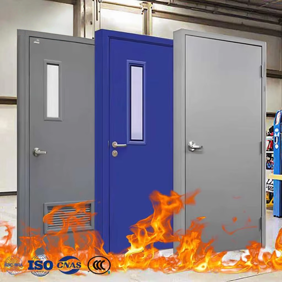 Leadowvin Modern Style Steel Fireproof Door Commercial Building 1-3 Hours Fire Rated Exit Finished Interior Hospital Application