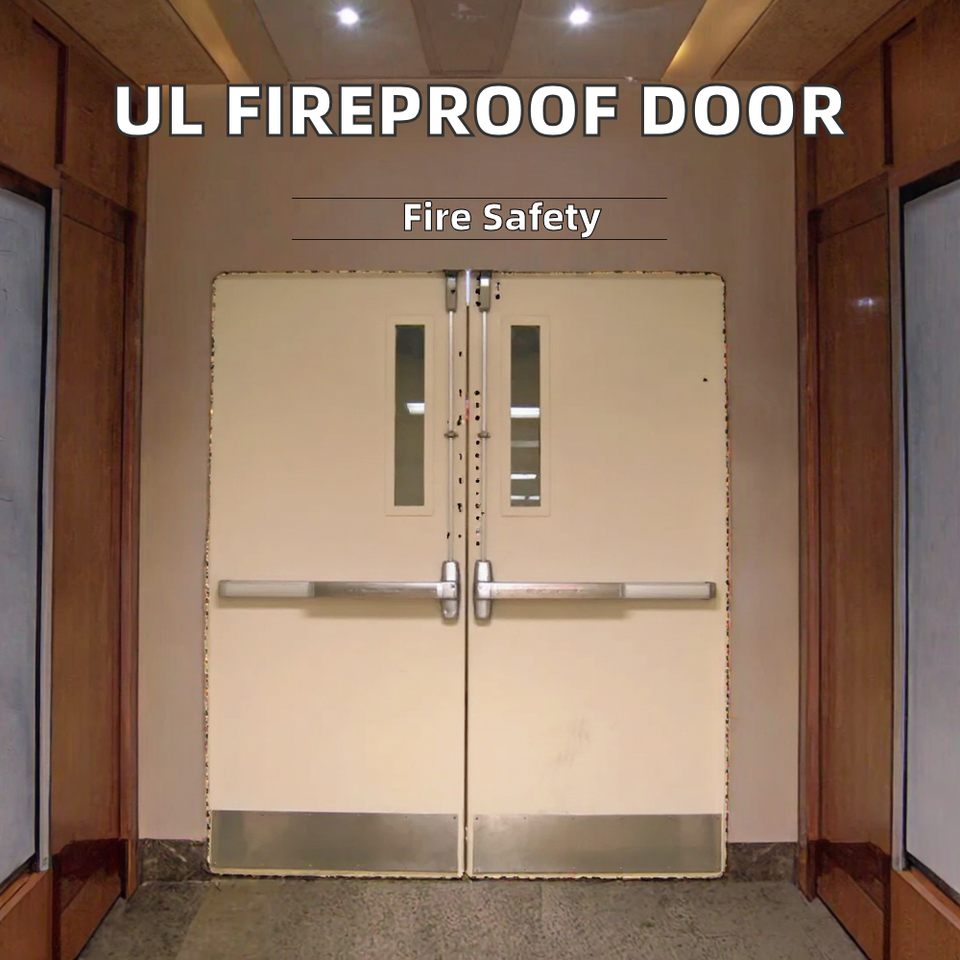 Leadowvin Modern Style Steel Fireproof Door Commercial Building 1-3 Hours Fire Rated Exit Finished Interior Hospital Application