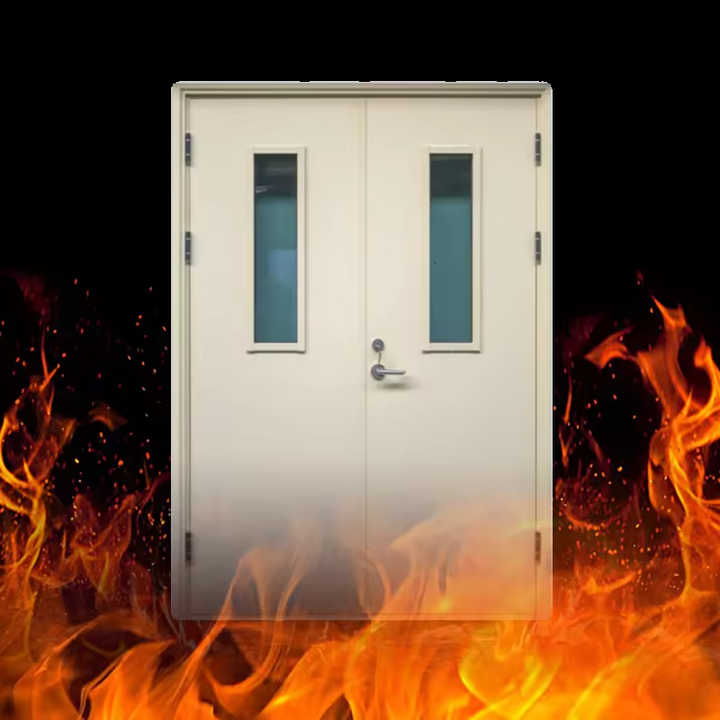 Leadowvin Modern Style Steel Fireproof Door Commercial Building 1-3 Hours Fire Rated Exit Finished Interior Hospital Application