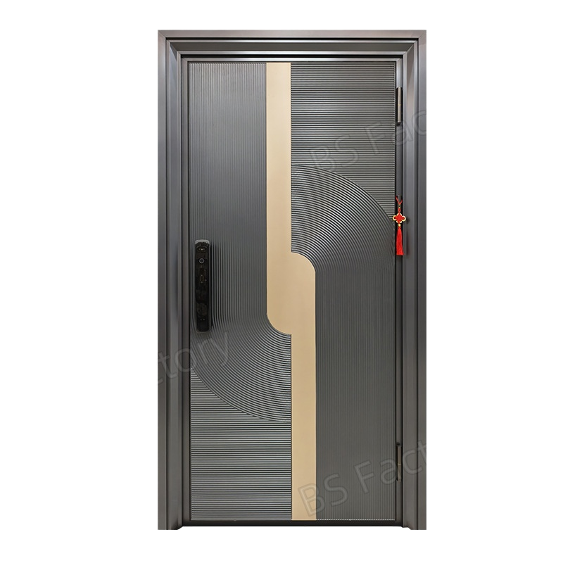 Skyland Double French Front Door Modern Iron Pivot Wrought Fiberglass Glass Steel Material Outdoor Entry Bedroom Exterior
