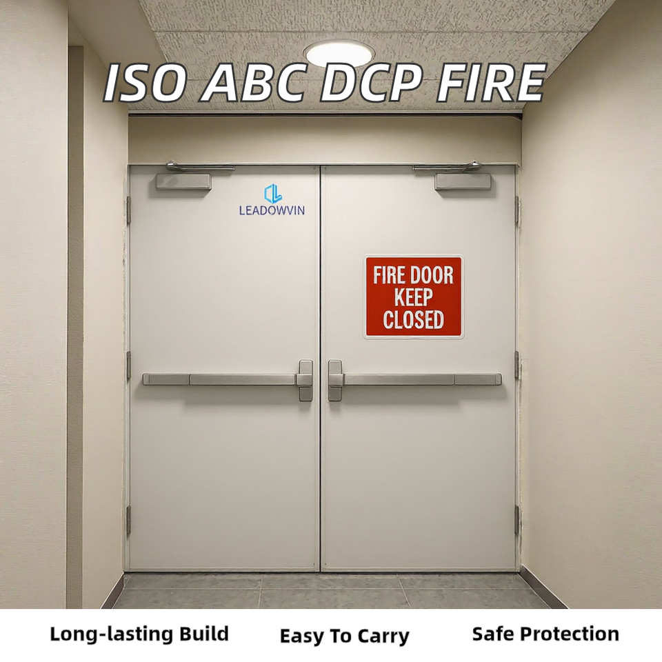 Automatic Push Rod Lock Double Steel Door Modern Fireproof Feature Interior Use Hospitals Hotels Leadowvin Brand Manufactured