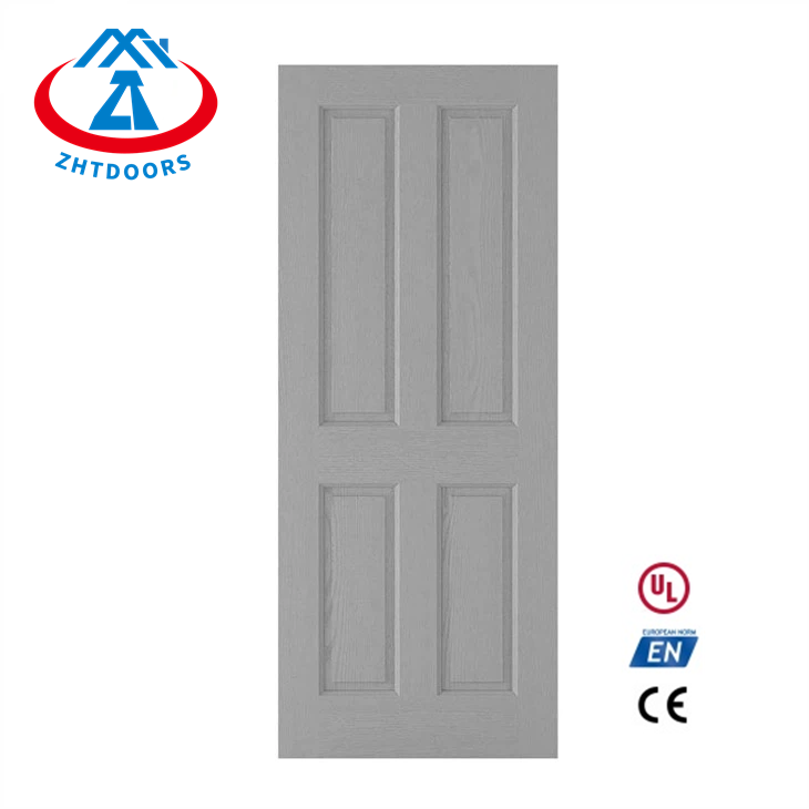 ZHTDOORS Market Price GB Certificate Single Leaf Firehouse Bay Fire Rated Safety Wooden Doors Price 90 Minute