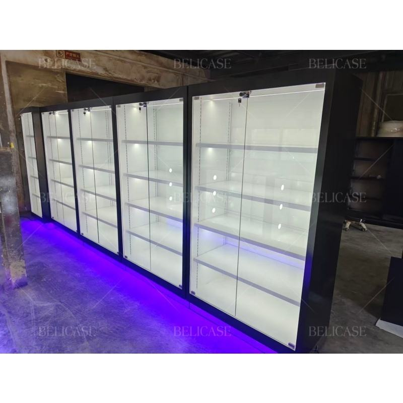 Modern Shop Retail Furniture - LED Lighting Glass Wood Display Showcase for Anime Figure, Sneaker & Comic Book Store