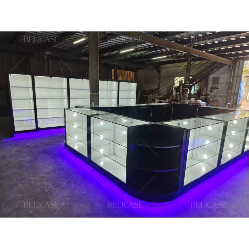 Modern Shop Retail Furniture - LED Lighting Glass Wood Display Showcase for Anime Figure, Sneaker & Comic Book Store