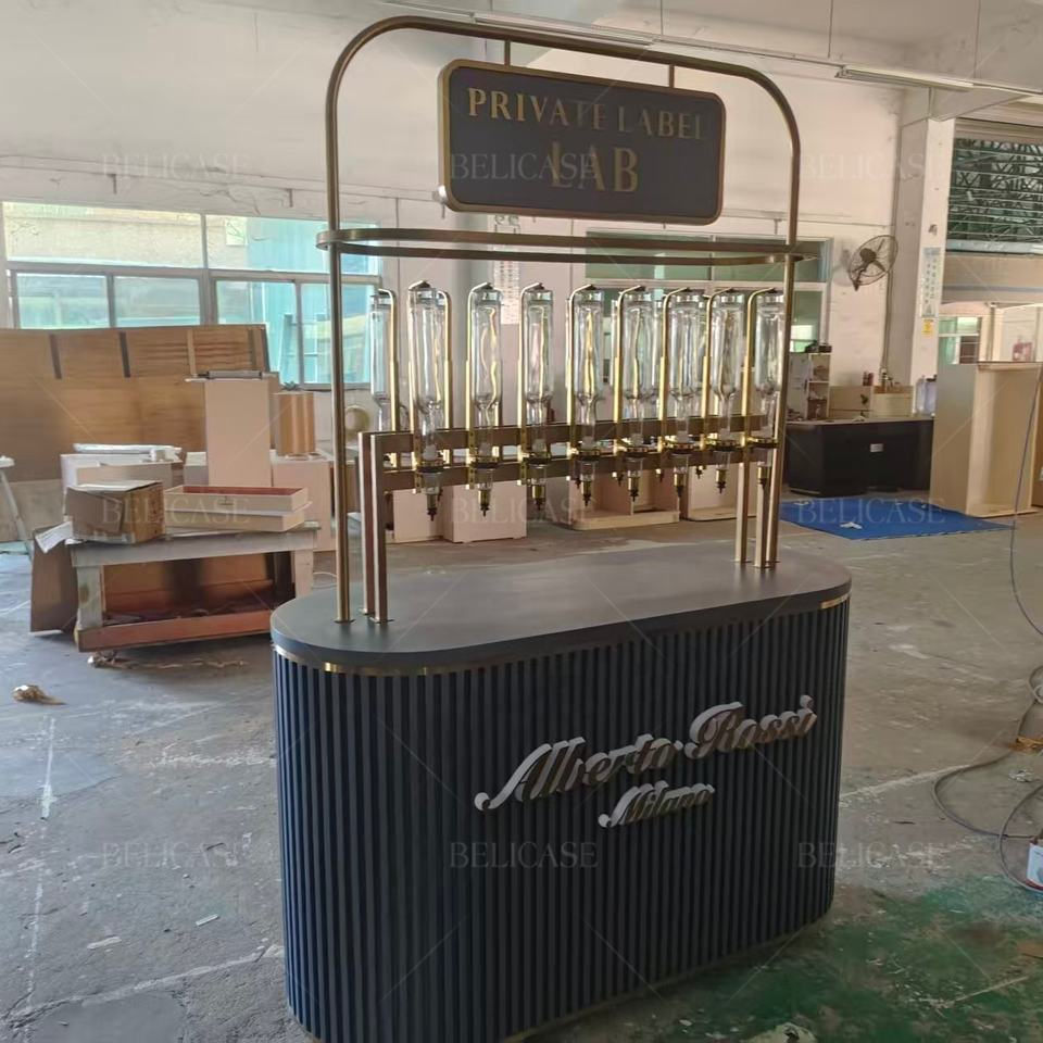 Minimalist Style Perfume Store Decoration Showcase Sturdy Metal Display Racks for Selling Perfume with Store Perfume Bottle