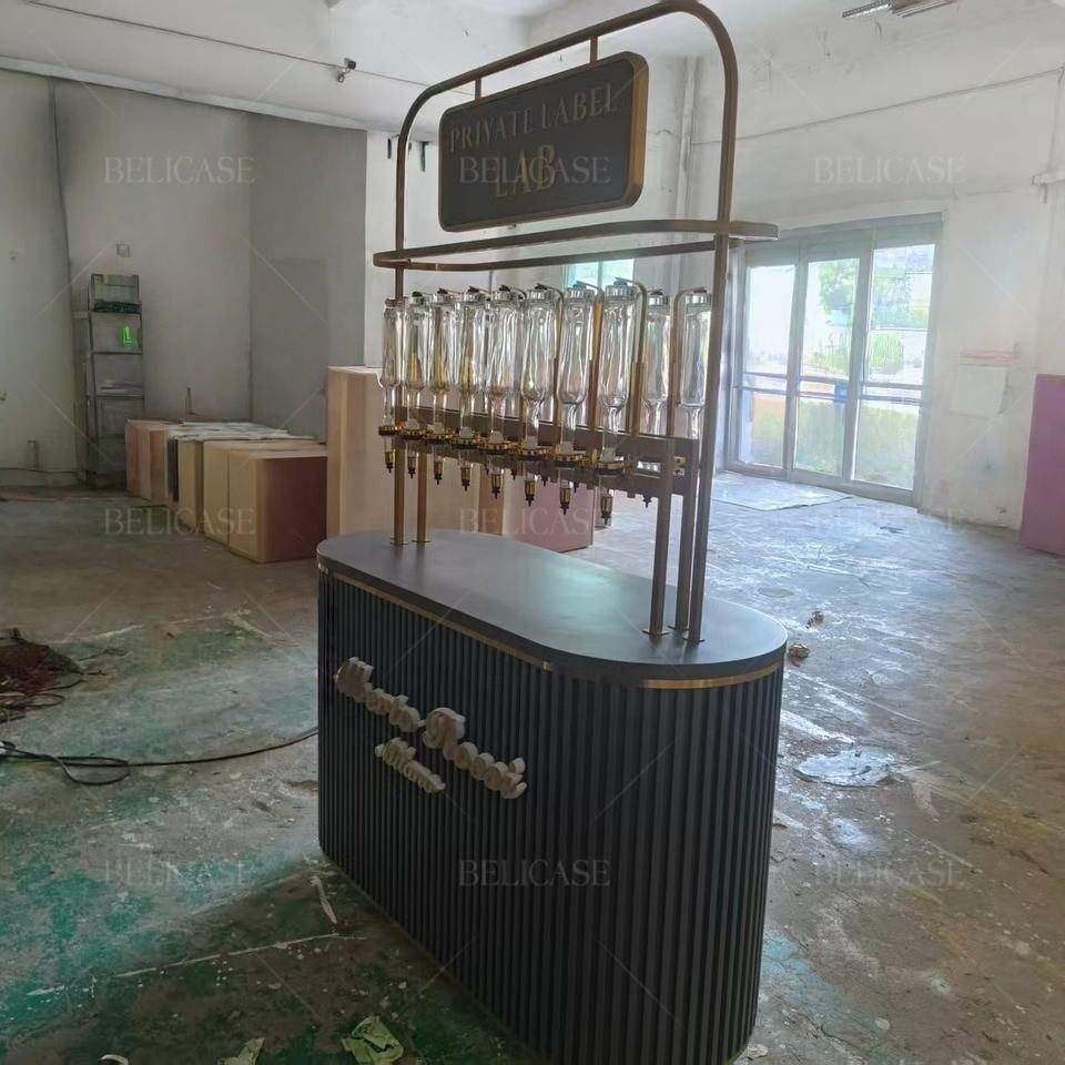 Minimalist Style Perfume Store Decoration Showcase Sturdy Metal Display Racks for Selling Perfume with Store Perfume Bottle