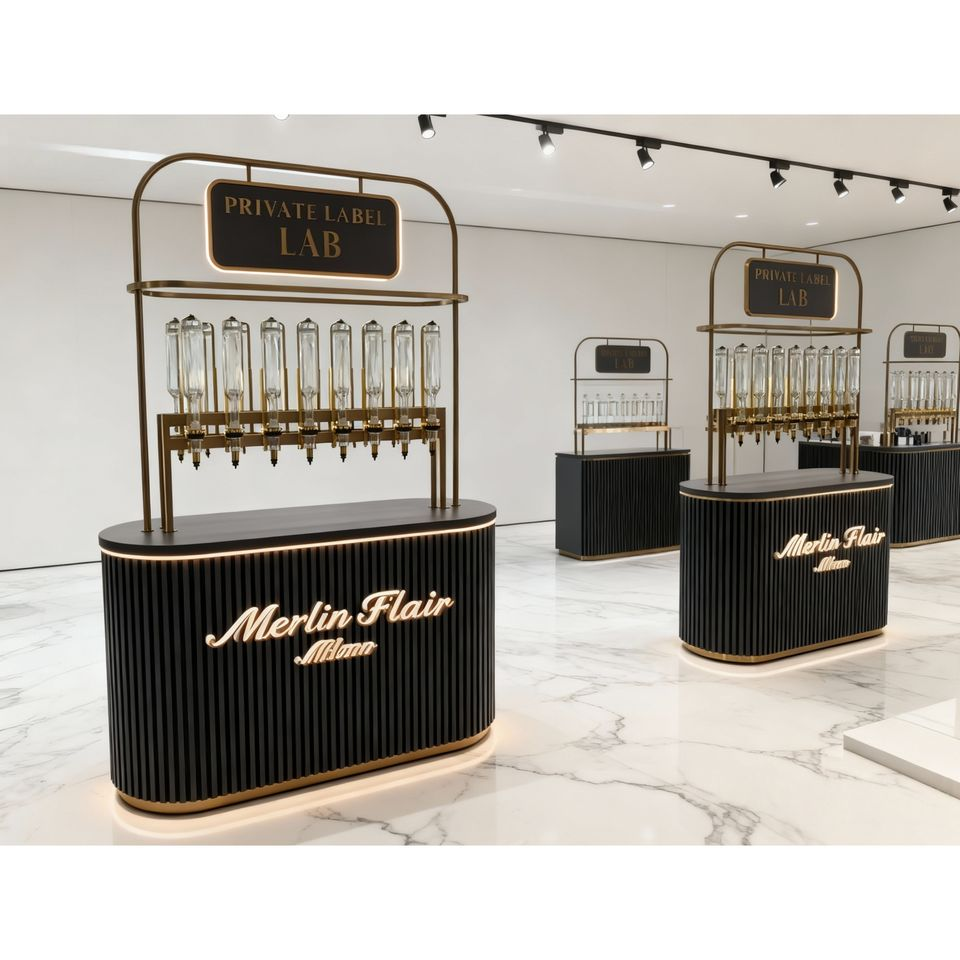 Minimalist Style Perfume Store Decoration Showcase Sturdy Metal Display Racks for Selling Perfume with Store Perfume Bottle