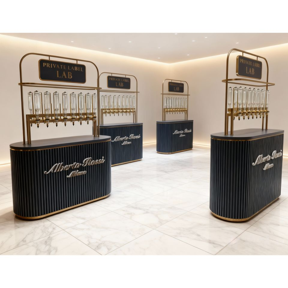 Minimalist Style Perfume Store Decoration Showcase Sturdy Metal Display Racks for Selling Perfume with Store Perfume Bottle