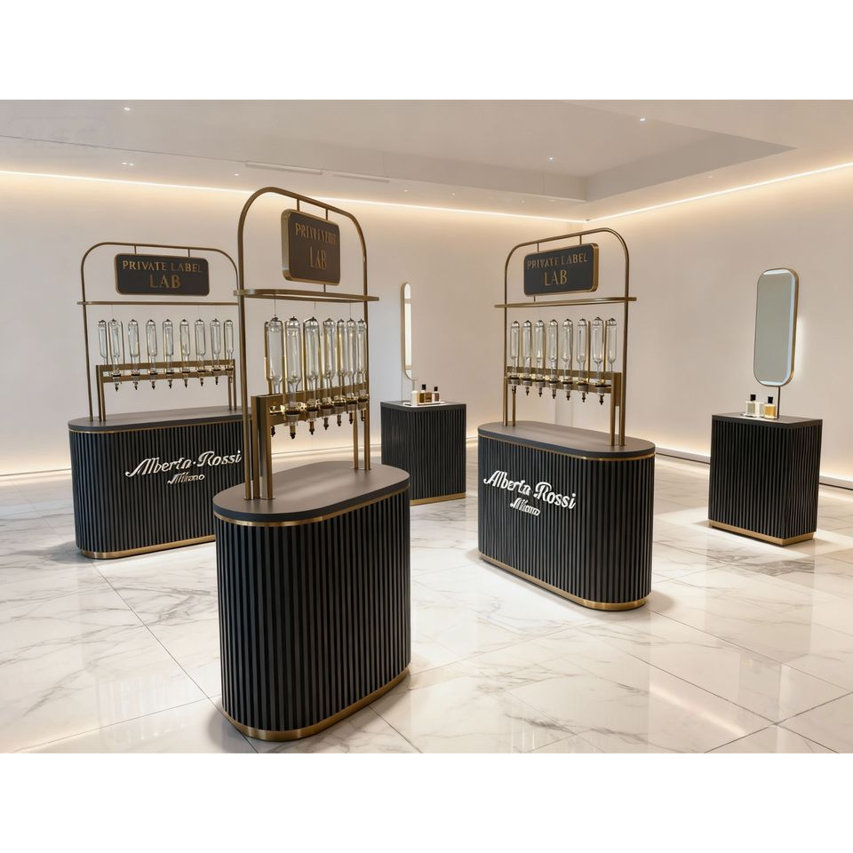 Minimalist Style Perfume Store Decoration Showcase Sturdy Metal Display Racks for Selling Perfume with Store Perfume Bottle