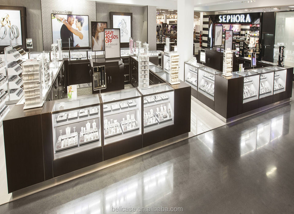 Luxury Jeweller's Store Glass Display showcase for Sale Jewellery Display Cabinet Jewels Mall Counter Jewelry Kiosk