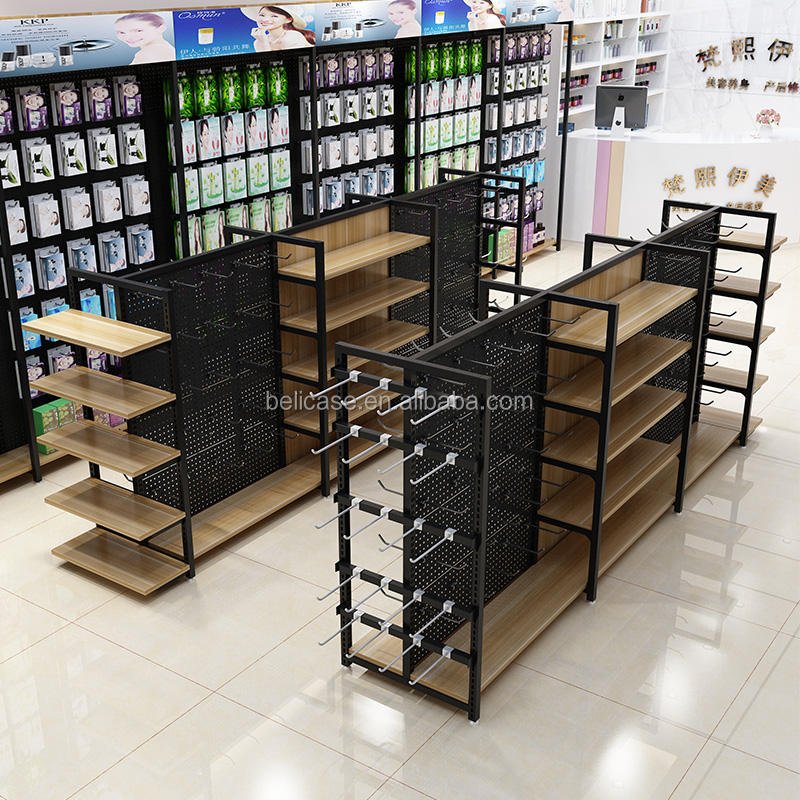 Mobile Phone Accessories Display Stand Slat Wall Showcase Cell Phone Shop Interior Design
