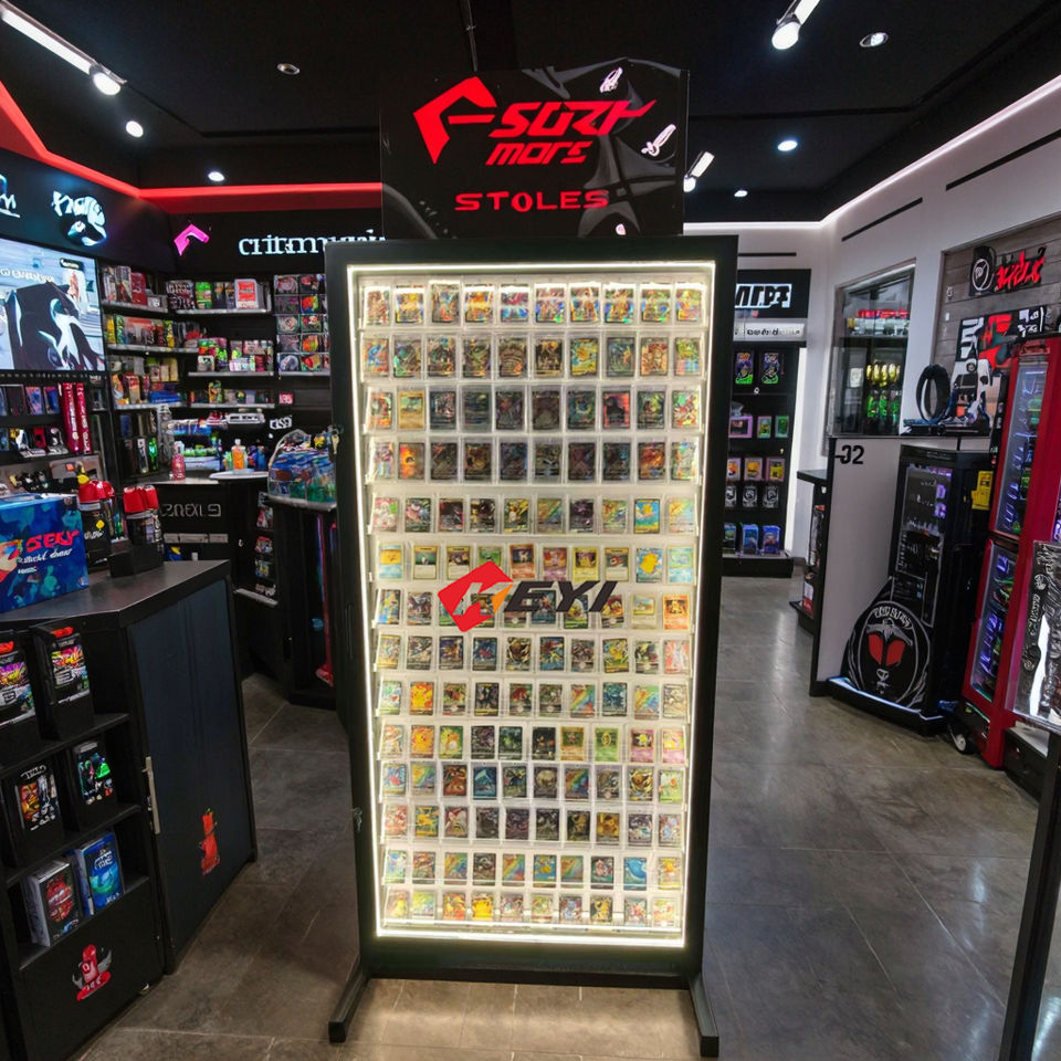 Trading Card Display Case Collectible Card Stand for Baseball Sports Cards Display Rack Card Display Stand With Led Light