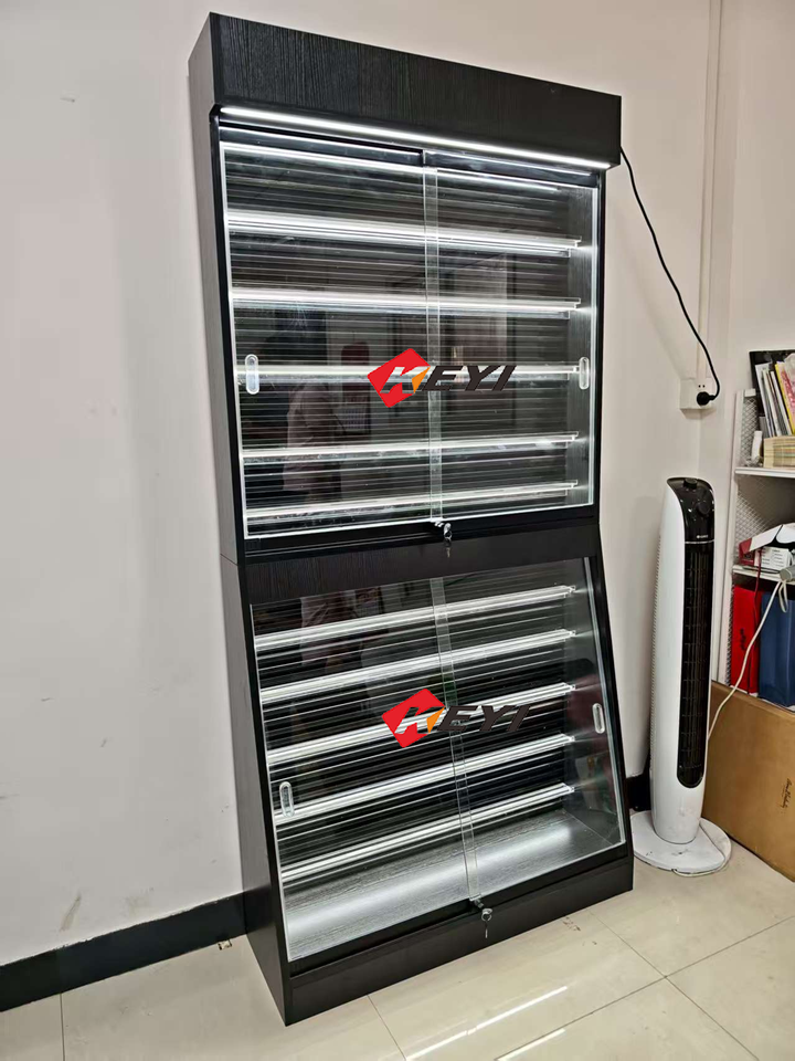 Repostionable Rail Card Display Case Retail Wholesale Trading Card Metal and Acrylic Display Rack