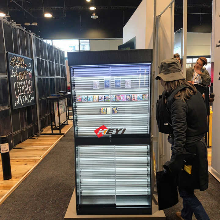 Repostionable Rail Card Display Case Retail Wholesale Trading Card Metal and Acrylic Display Rack