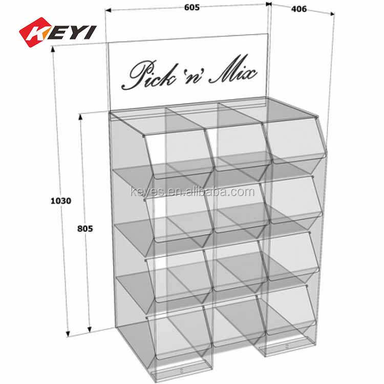 KEYI KY-W029 Hot Sell Clear Strong Acrylic Modern Display Stand Table Top Candies Box