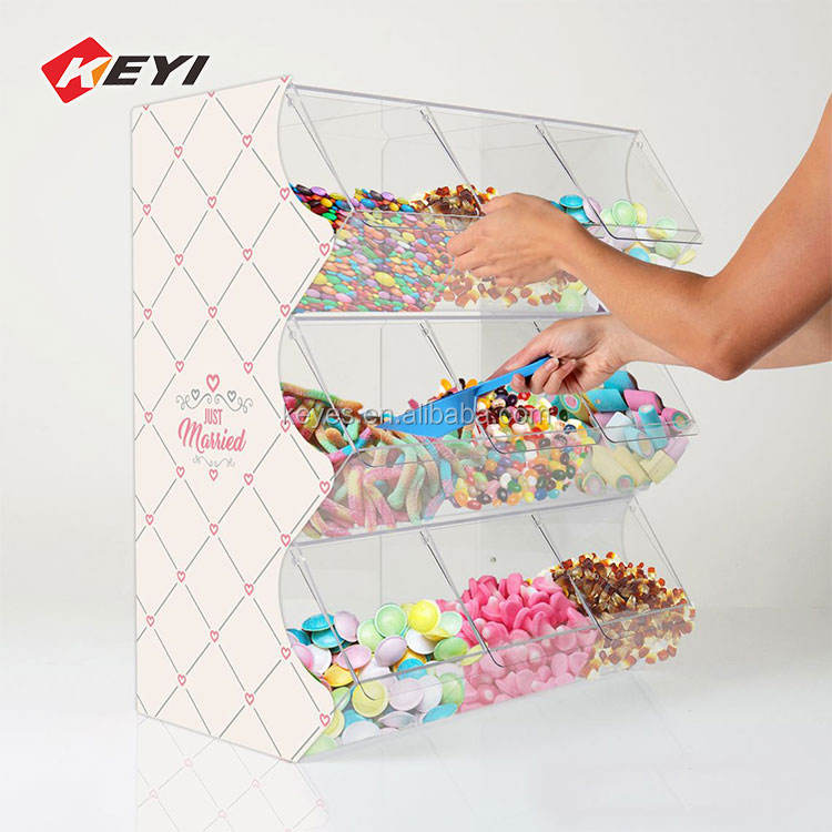 KEYI KY-W029 Hot Sell Clear Strong Acrylic Modern Display Stand Table Top Candies Box