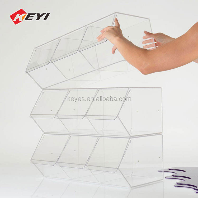 KEYI KY-W029 Hot Sell Clear Strong Acrylic Modern Display Stand Table Top Candies Box