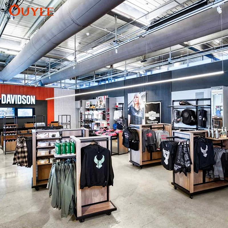 High Quality Shop Furniture Customized Size Display Rack Metal Display Furniture Men's Garments Rack for Shop Use