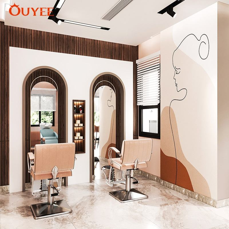 Nail Salon Reception Desk Furniture Nail Polish Stand Bar Counter Display Racks Nail Salon Custom Design for Beauty Shop