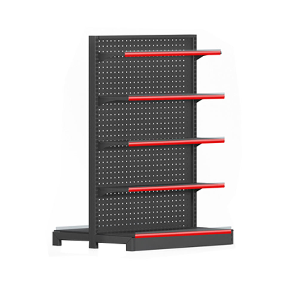 Custom Single-Sided Metallic Steel Gondola Shelving Heavy Duty Supermarket Display Racks for Grocery Stores