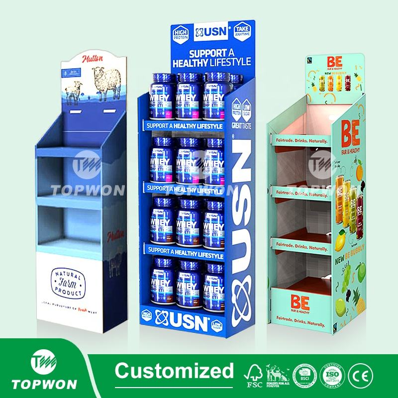 High Quality Rapid Prototyping Cardboard Retail Floor Display Stand Customized Pop up Floor Paper Corrugated Display Stand