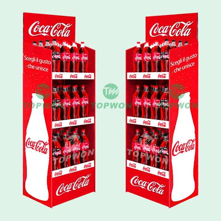 Custom Drink Wine Beer Bottle Beverage Product Retail Paper Corrugated Cardboard Display Stand Display Rack for Supermarket