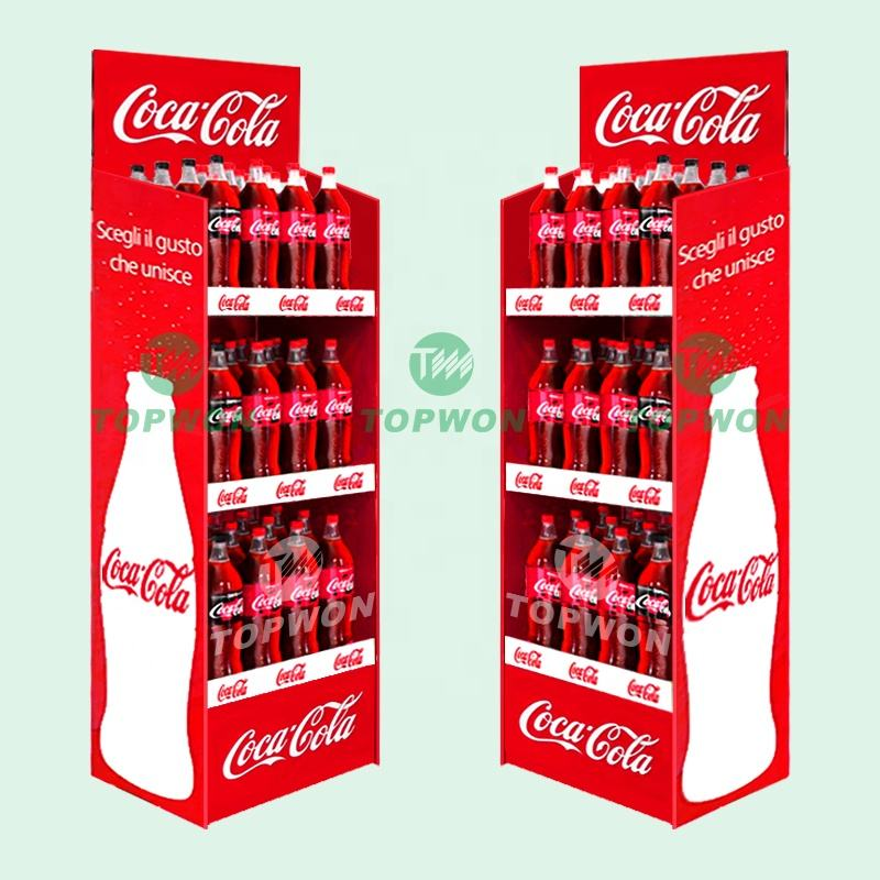 Custom Drink Wine Beer Bottle Beverage Product Retail Paper Corrugated Cardboard Display Stand Display Rack for Supermarket