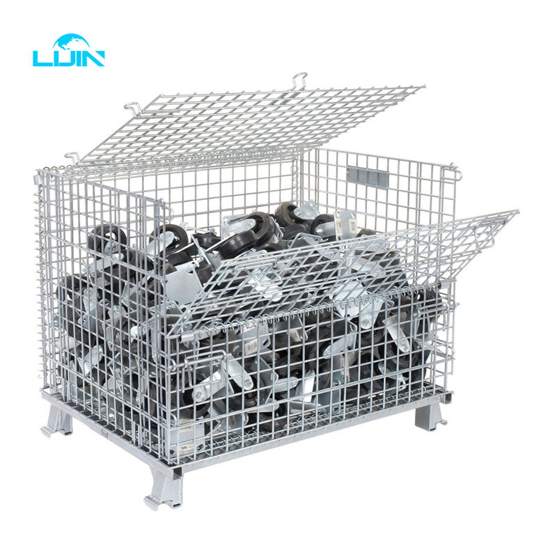 Custom-made Mesh Warehouse Metal Roll Storage Cage Rack
