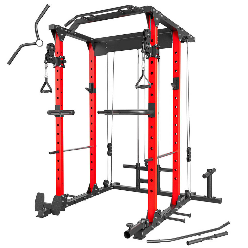 Versatile Multifunction Power Rack for Basement Gymnasiums Workouts Space-Saving Design