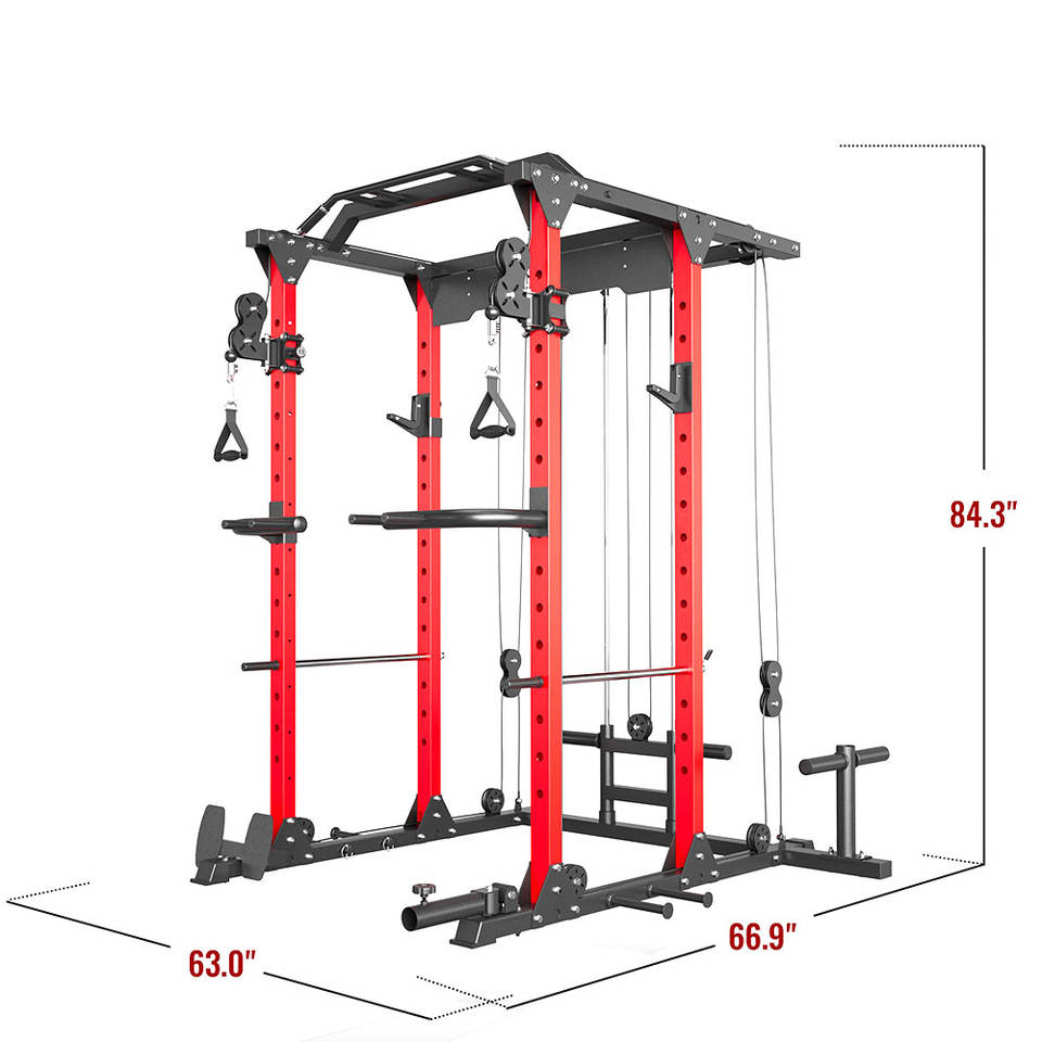 Versatile Multifunction Power Rack for Basement Gymnasiums Workouts Space-Saving Design